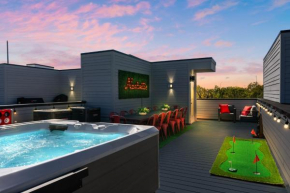 The Americana Abode Rooftop Hot Tub Game Room